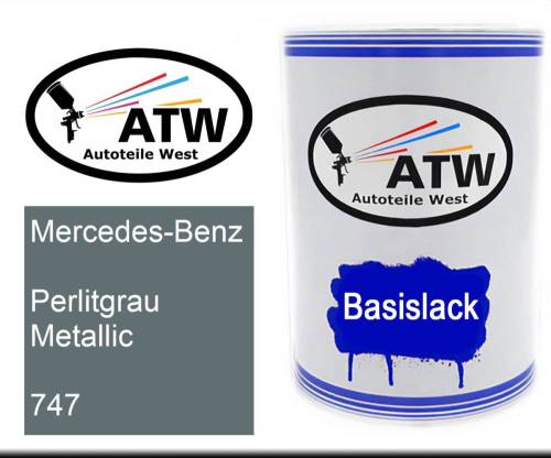 Mercedes-Benz, Perlitgrau Metallic, 747: 500ml Lackdose, von ATW Autoteile West.